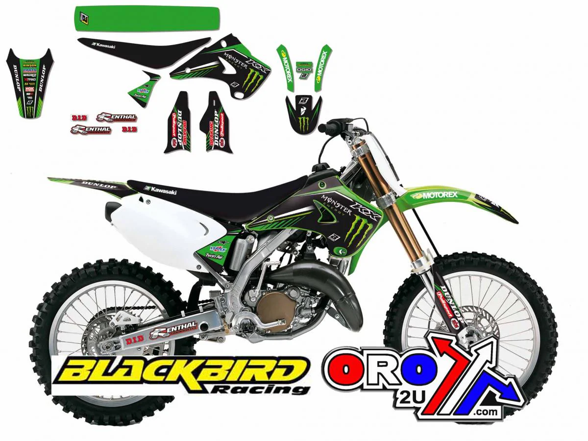 03-08 KX125/250 MONSTER ENERGY, BLACKBIRD FULL KIT 8408R8 - Image 4