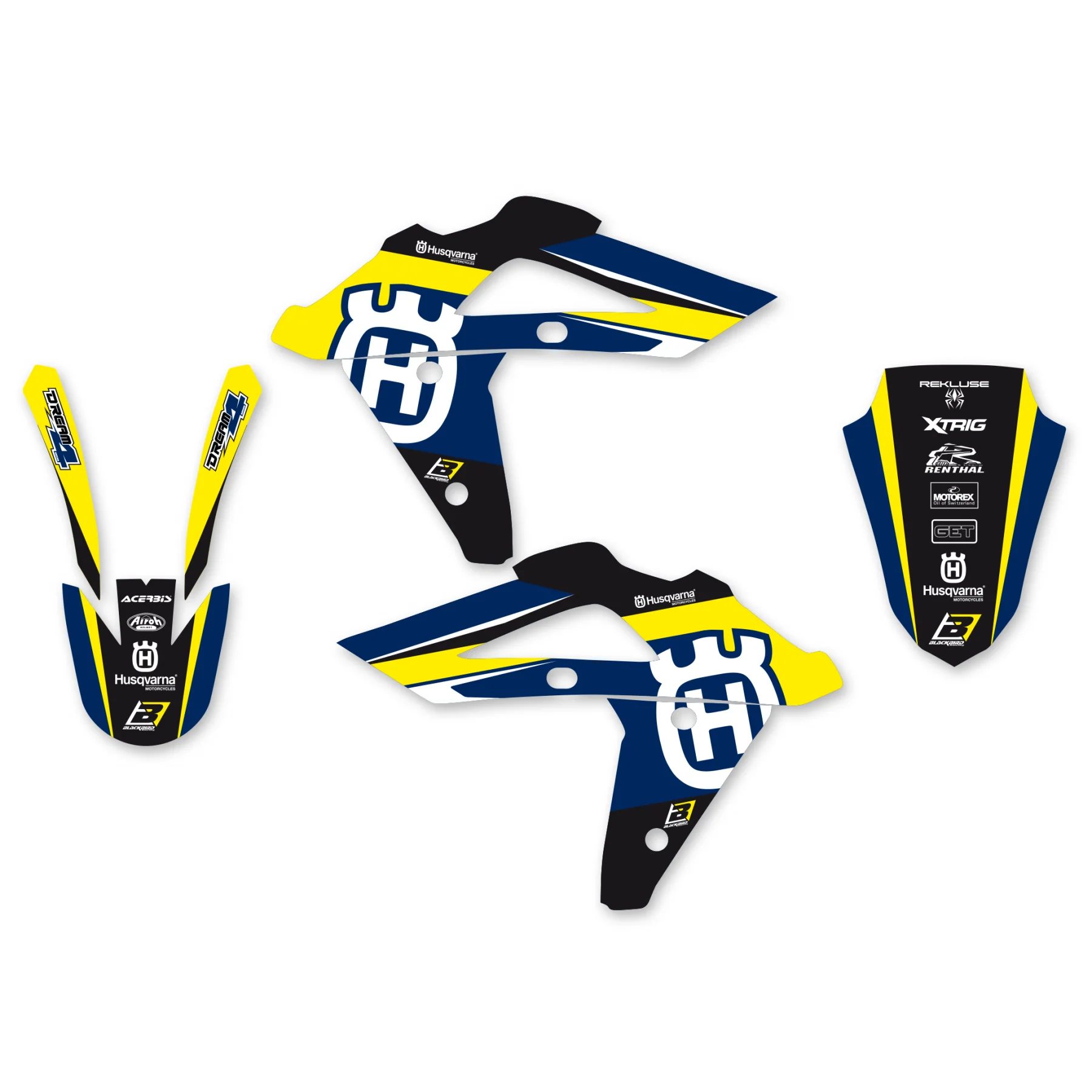 05-07 HUSKY DREAM-4 YELLOW, BLACKBIRD DECAL KIT 2605N/02, HUSQVARNA TE/TC - Image 2