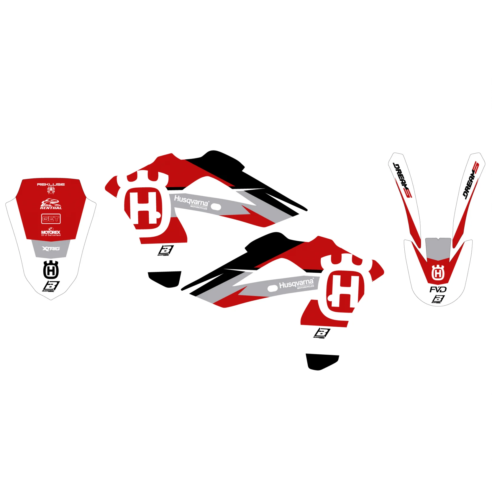 06-13 HUSKY 2STK DREAM5 RED, BLACKBIRD DECAL KIT 2609AB/01, HUSQVARNA CR / WR - Image 2
