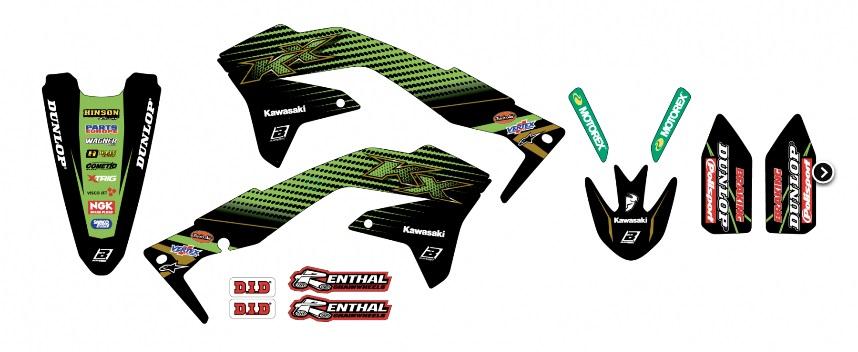 16-18 KXF450 KAWASAKI RACING TEAM GRAPHICS, BLACKBIRD 2423R11 - Image 2