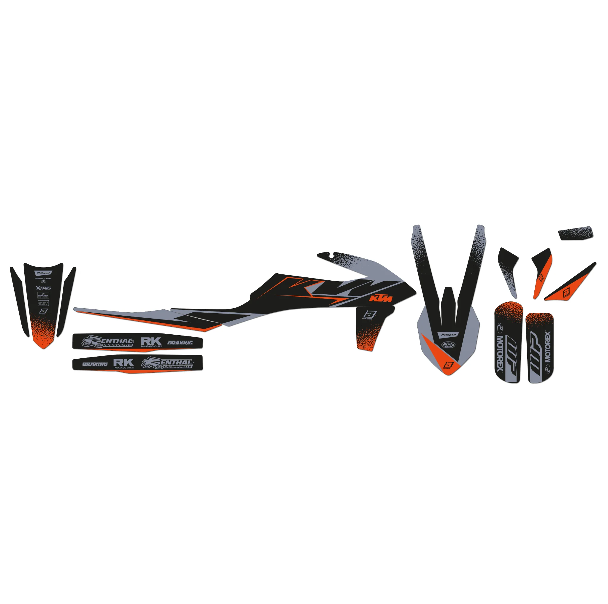 19-22 SX/SXF 20-23 EXC, KTM MATT BLACK DECALS, BLACKBIRD 2547Y - Image 3
