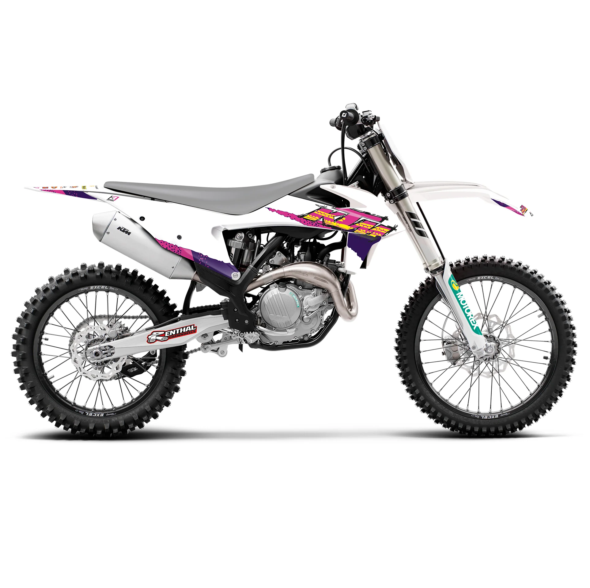 19-22 SX/SXF 20-23 EXC, KTM RETRO PURPLE AND PINK BLACKBIRD DECAL KIT, 2547AA