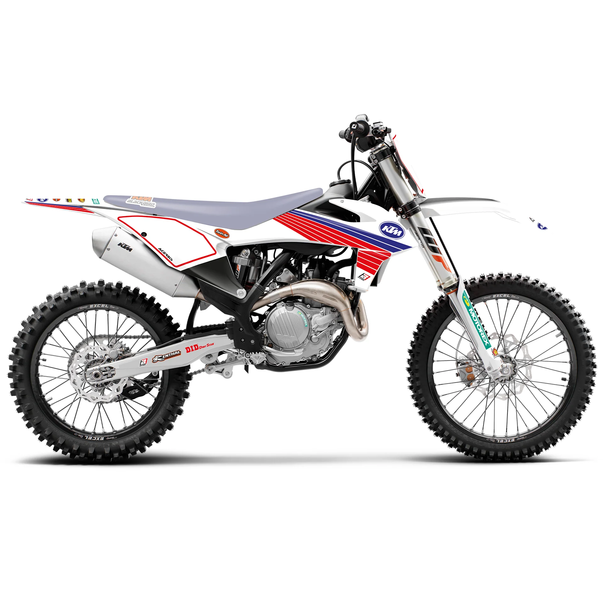 19-22 SX/SXF 20-23 EXC, KTM RETRO RED AND BLUE BLACKBIRD DECAL KIT, 2547AA/01