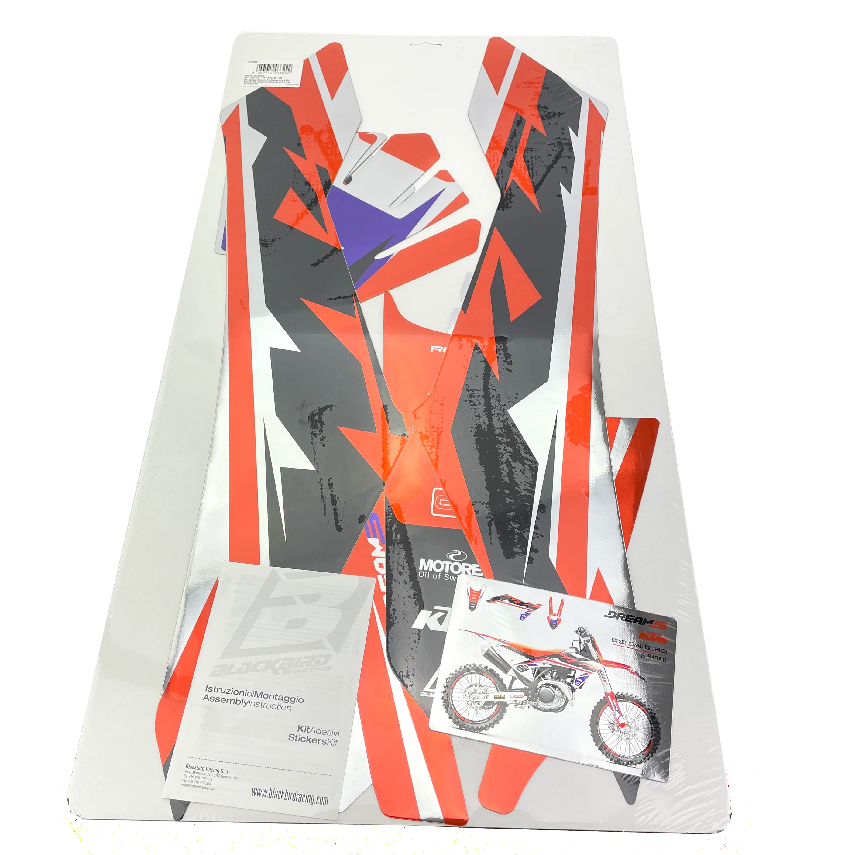 23-24 SX/SXF 24-25 EXC, KTM DREAM 5 CHROME EFX BLACKBIRD DECAL KIT, 2548ABCRO