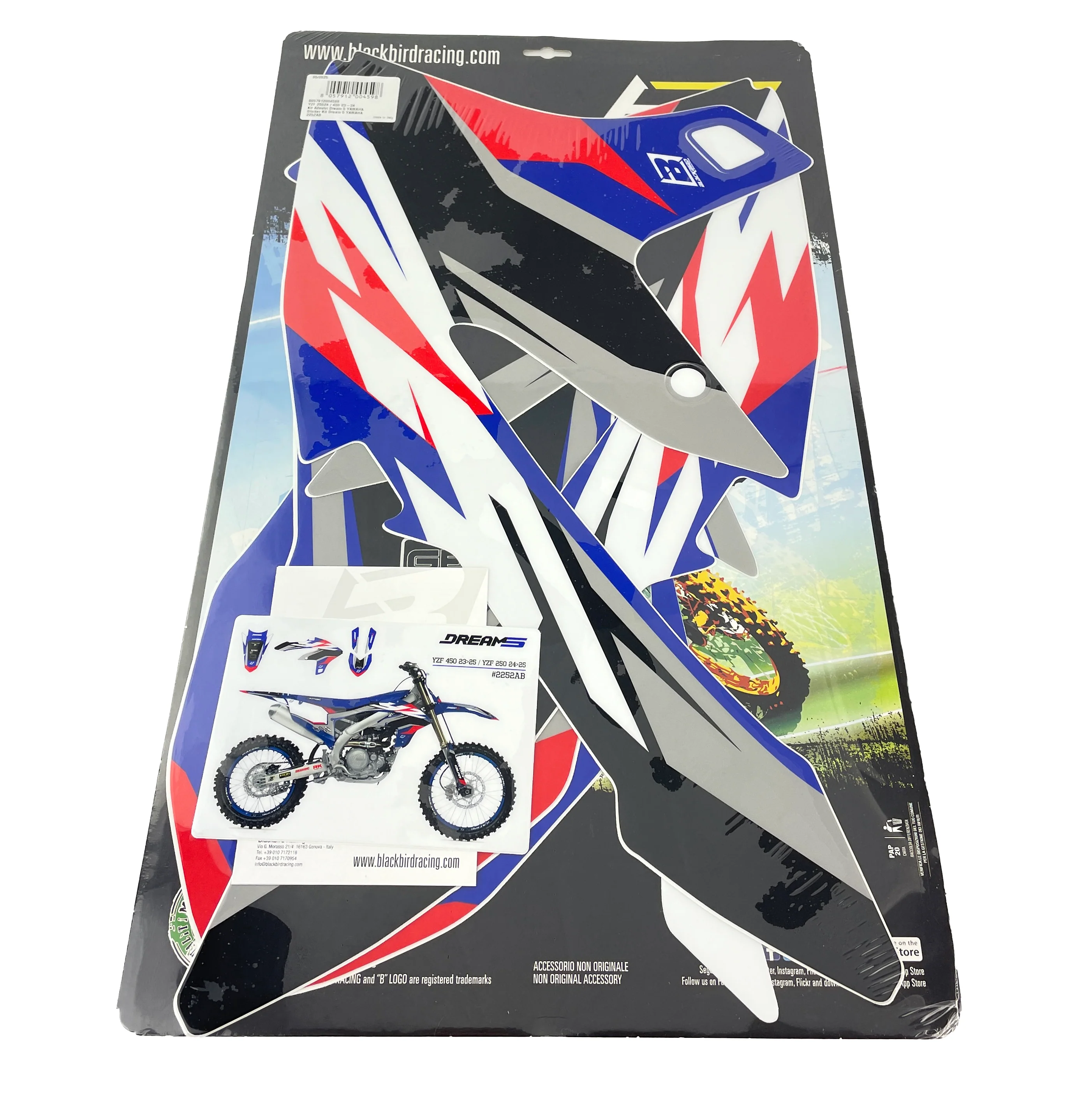 24-25 YZF250 23-25 YZF450 YAMAHA DREAM 5 DECALS, BLACKBIRD 2252AB - Image 2