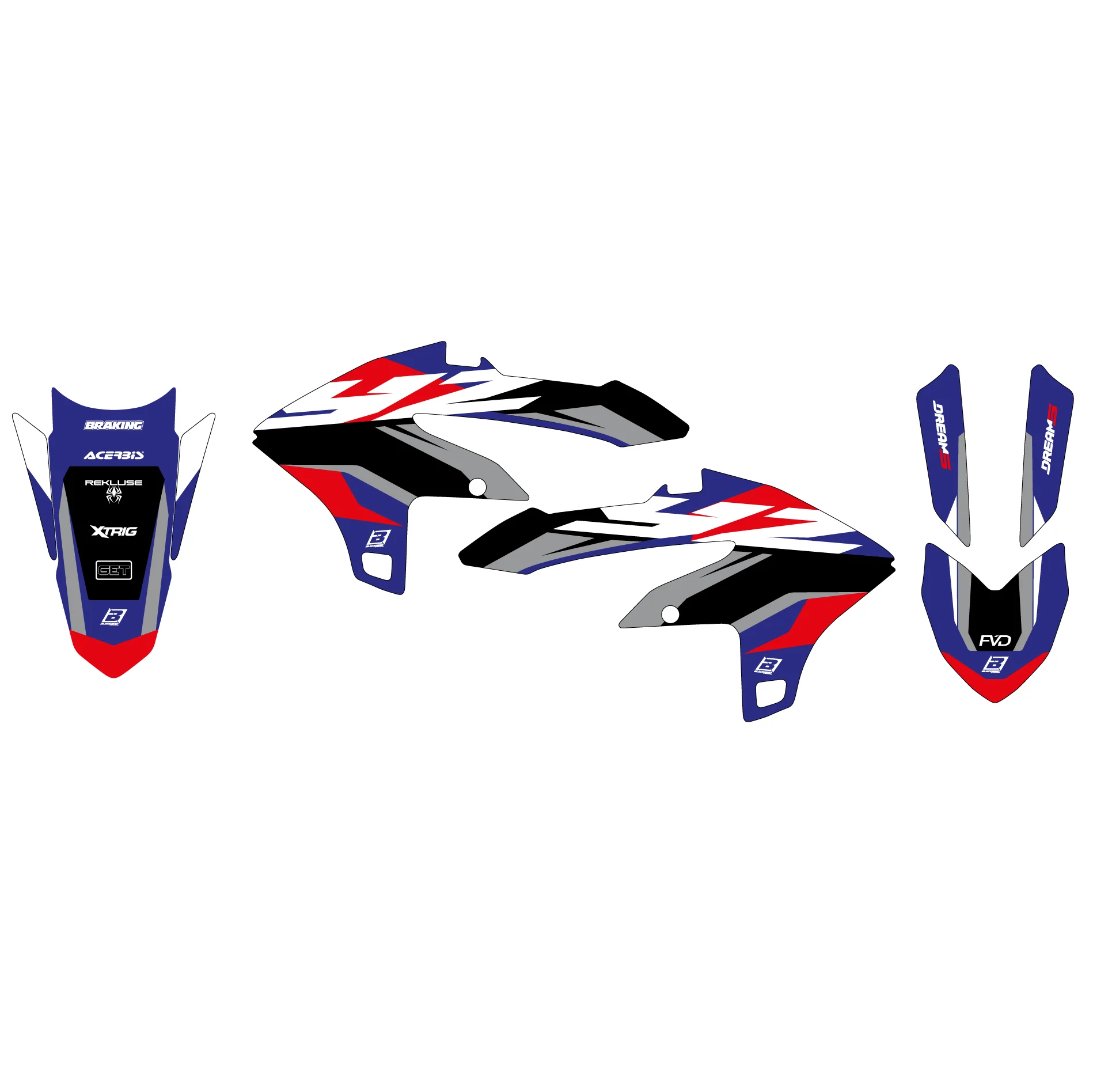24-25 YZF250 23-25 YZF450 YAMAHA DREAM 5 DECALS, BLACKBIRD 2252AB - Image 3