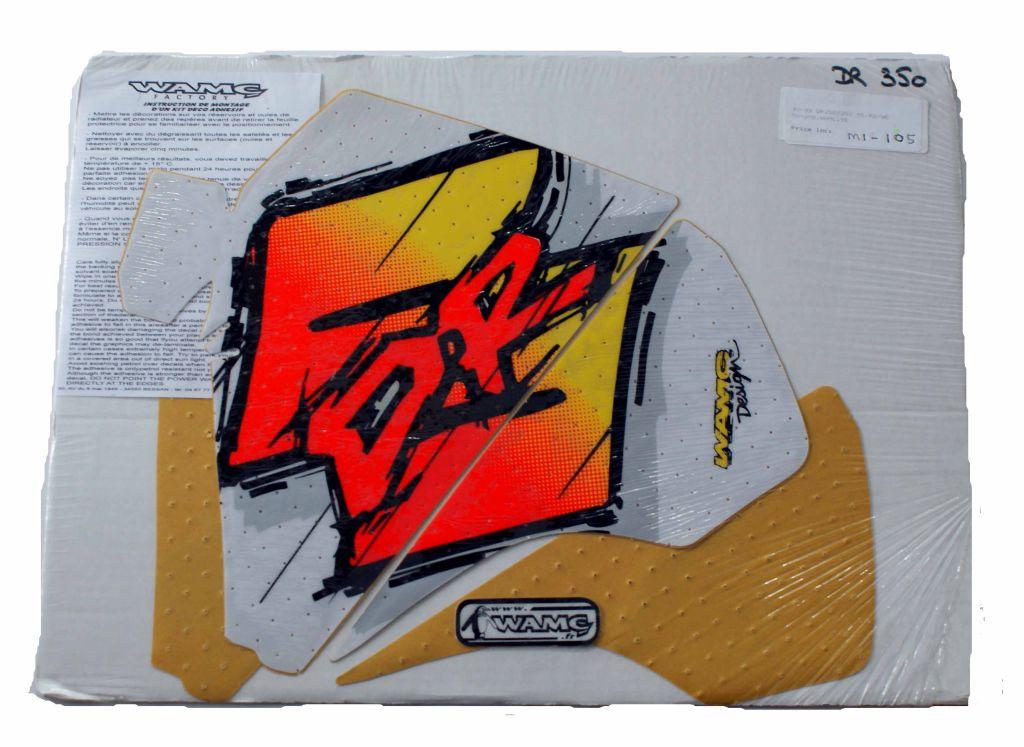 90-99 DR250/350 RAD AND TANK, YELLOW/RED/WHITE, DECAL KIT - Image 2