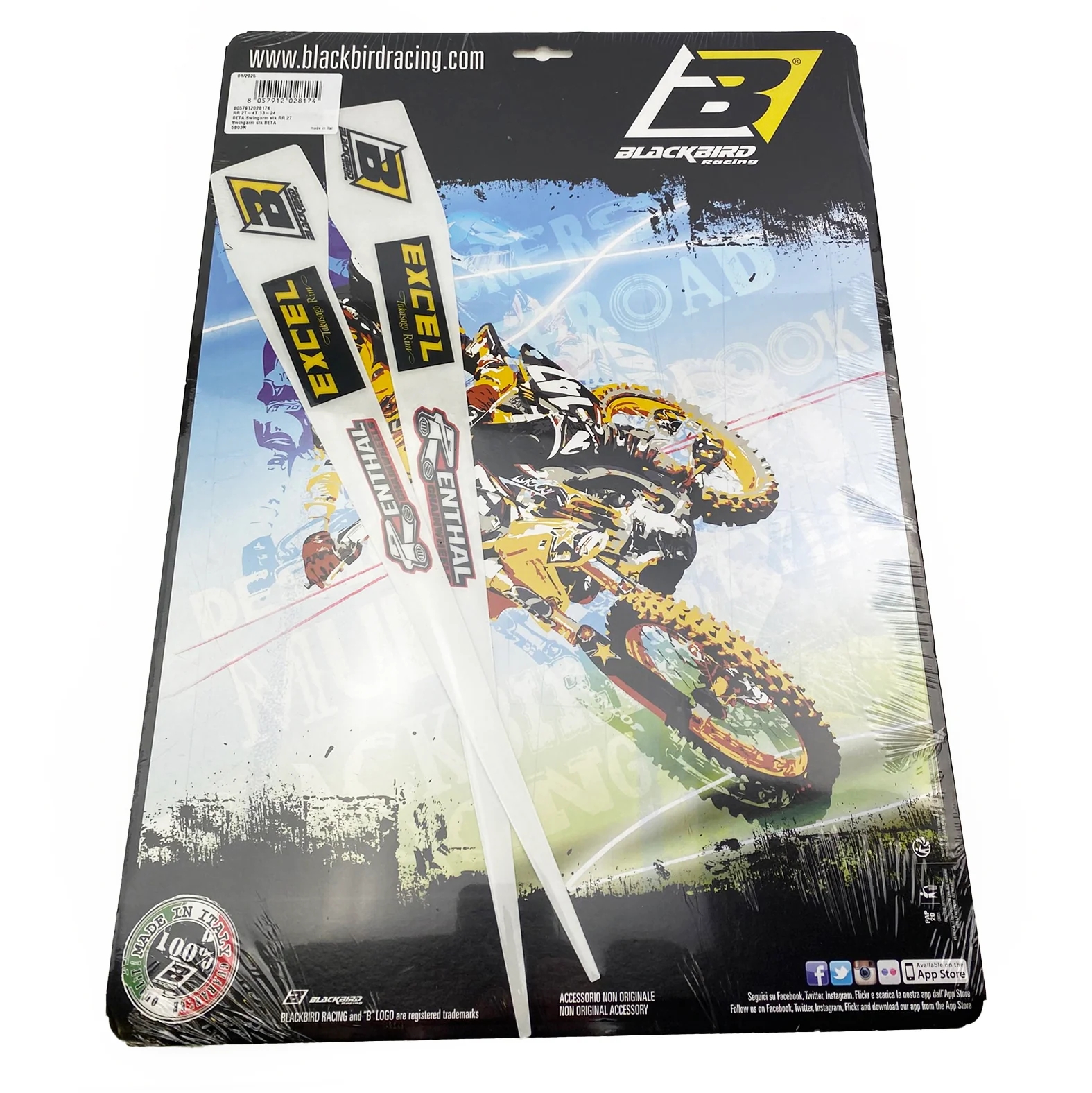 BETA RR 2T-4T 2013-25, SWINGARM DECALS, BLACKBIRD 5B03N - Image 2