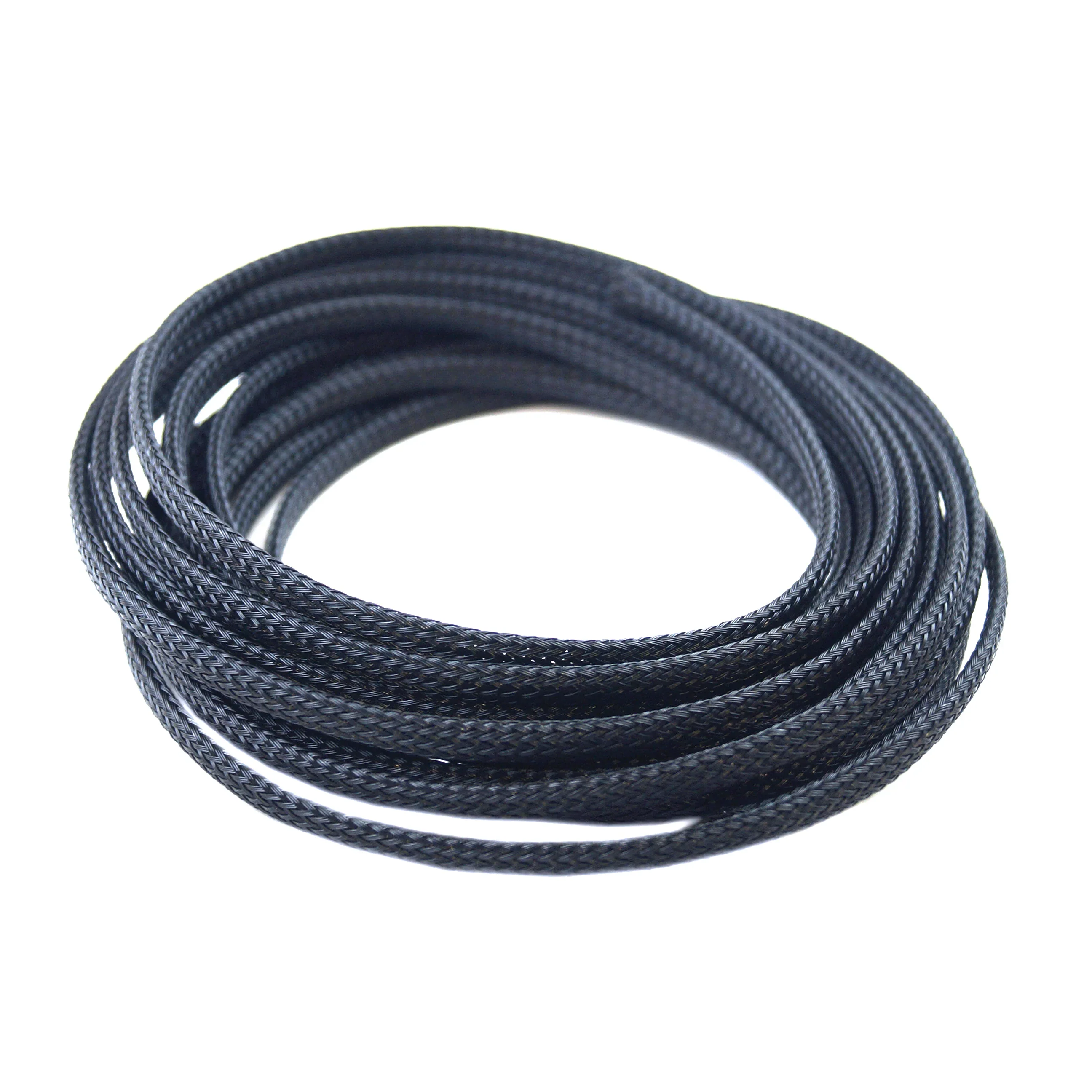 BRAIDED PET COVER 5MTR I.D6mm, FLEXIBL PET WIRING COVER BLACK - Image 2
