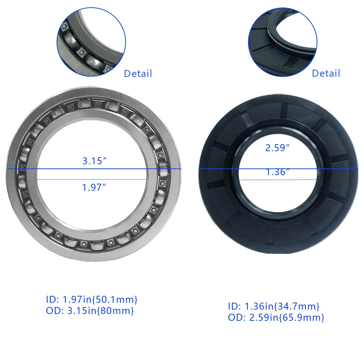CLUTCH AXLE BEARING & SEAL YAMAHA GRIZZLY RHINO VIKING 550 660 700 2MB-E6642-00-00 - Image 2