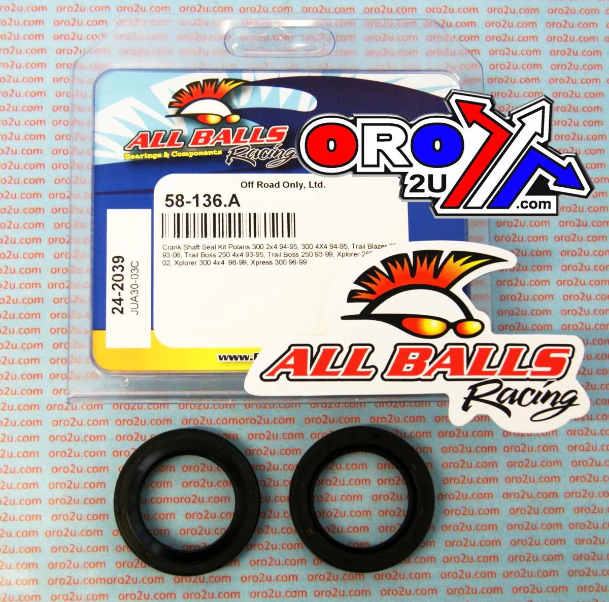 CRANKSHAFT SEAL KIT 93-06 POLARIS TRAIL BLAZER BOSS XPLORER XPRESS 2X4 4X4 250 300 ALLBALLS 24-2039 - Image 2