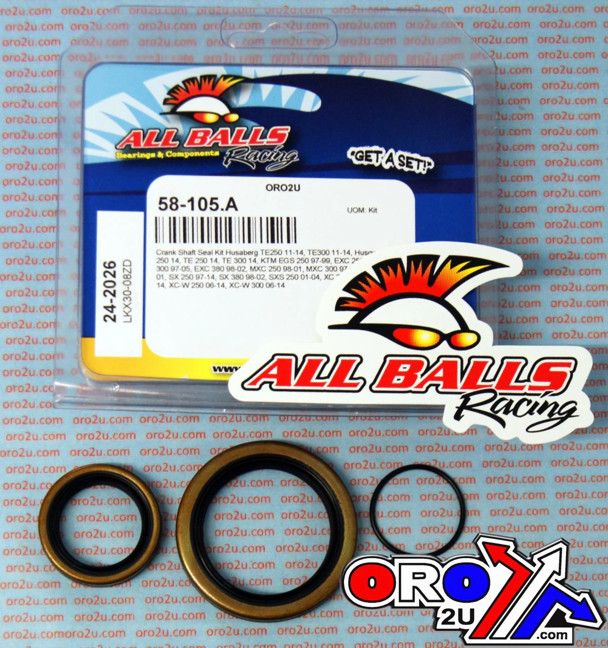 CRANKSHAFT SEAL KIT 97-22 GASGAS/HUSABERG/HUSKY/KTM, ALLBALLS 24-2026 DIRT - Image 2