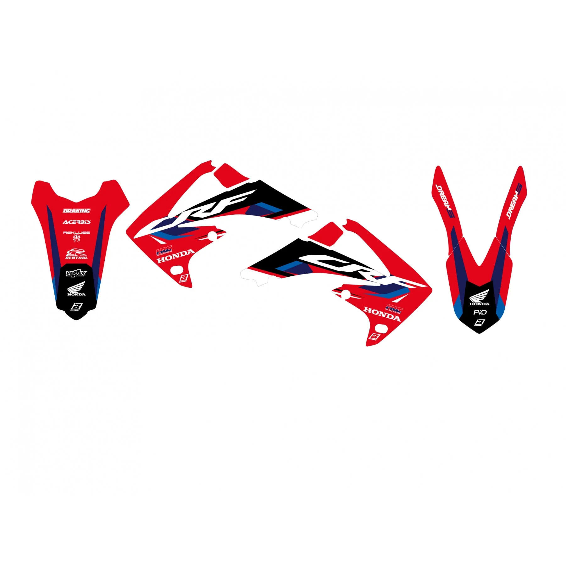 CRF 250 10-13 CRF 450 09-12 HONDA DREAM 5 GRAPHICS, BLACKBIRD 2142AB