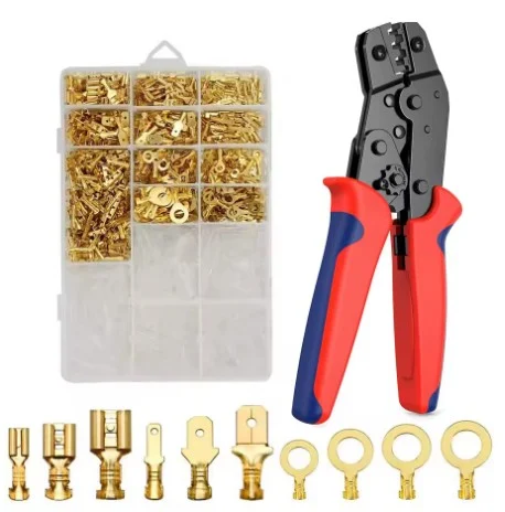 CRIMP TERMINALS KIT 2.8 4.8 6.3mm MALE AND FEMALE WIRE CONNECTOR INSULATED SLEEVES SN-48B