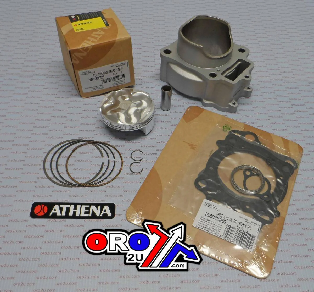 CYLINDER FULL KIT 76.8MM HONDA CRF 250 16-17, ATHENA P400210100058 STD BORE, (Piston included) - Image 2