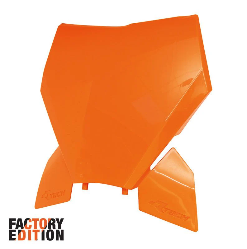FACTORY FRONT NUMBER PLATE 2023-2025 SX/SX-F KTM ORANGE, RTECH R-TBKTMAR0093