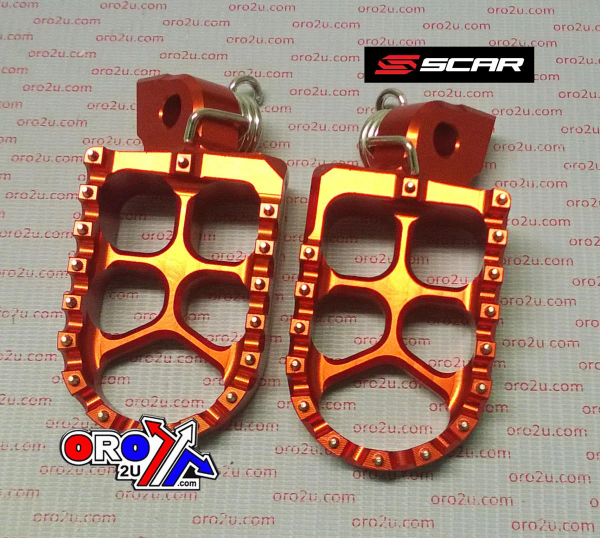EVO FOOTPEGS ORANGE 16-24 KTM HUSQVARNA GAS-GAS SX XC EXC TC TX TE FC FE FS MC EC 57mm SCAR S5511OR
