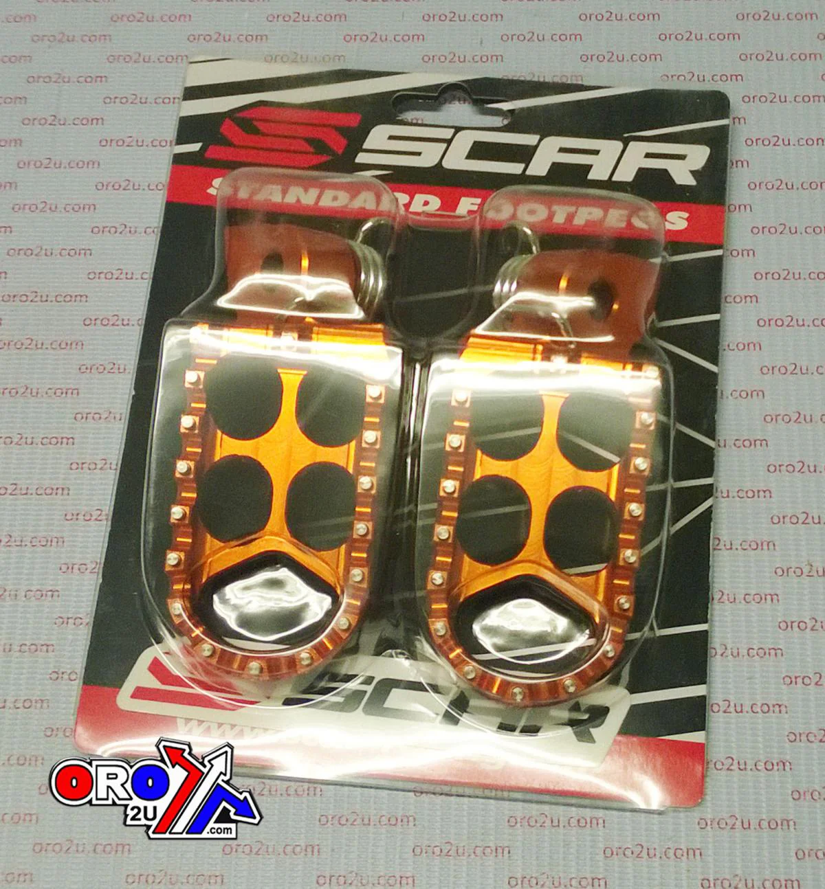 STANDARD FOOTPEGS ORANGE 98-23 KTM SX-E SX EXC 5 50 65 125 150 250 300 350 450 500 48mm SCAR S5211OR - Image 2