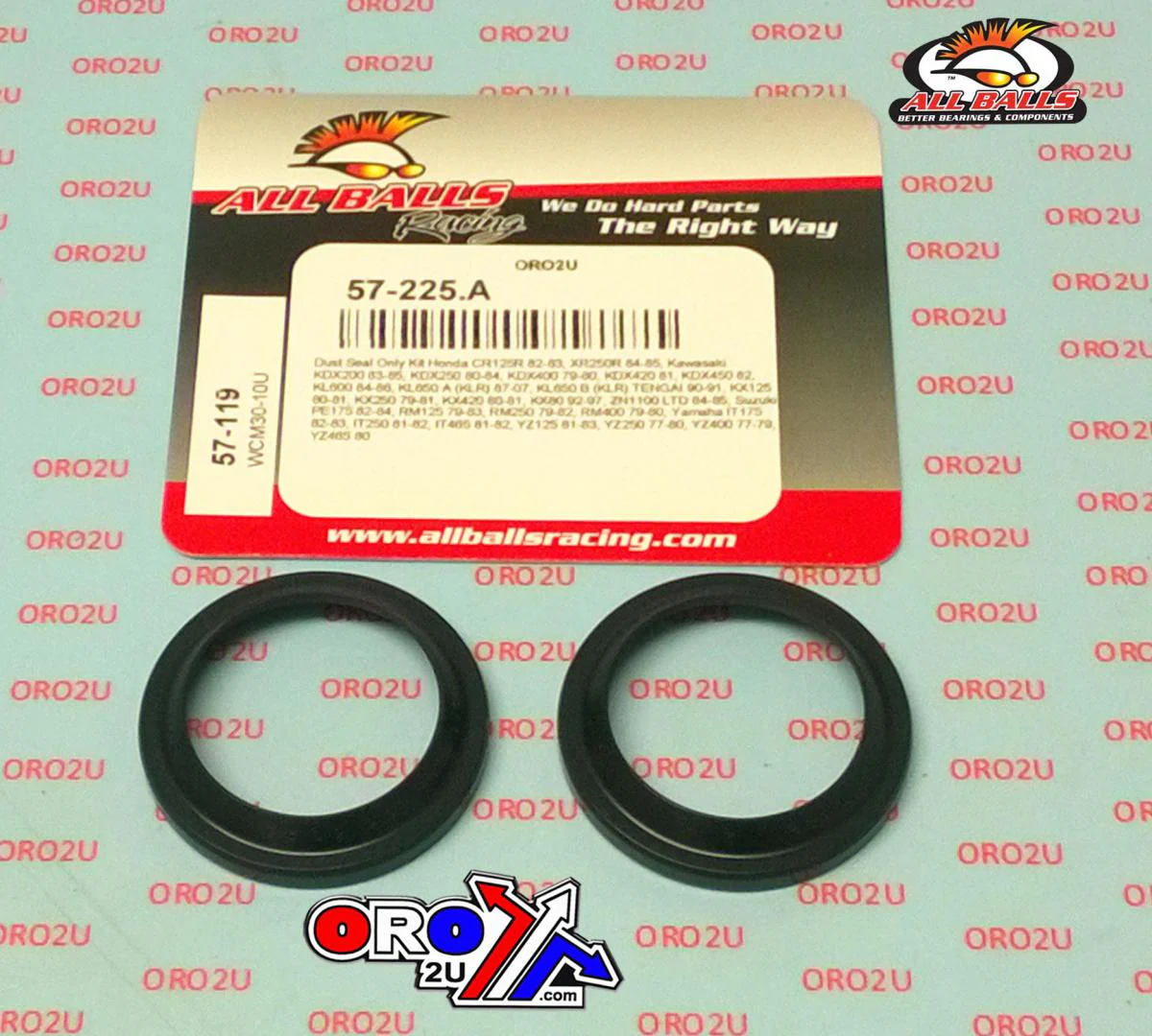 FORK DUST SEAL SET ALLBALLS, ALLBALLS 57-119 DUST SEAL KIT 38MM - Image 2