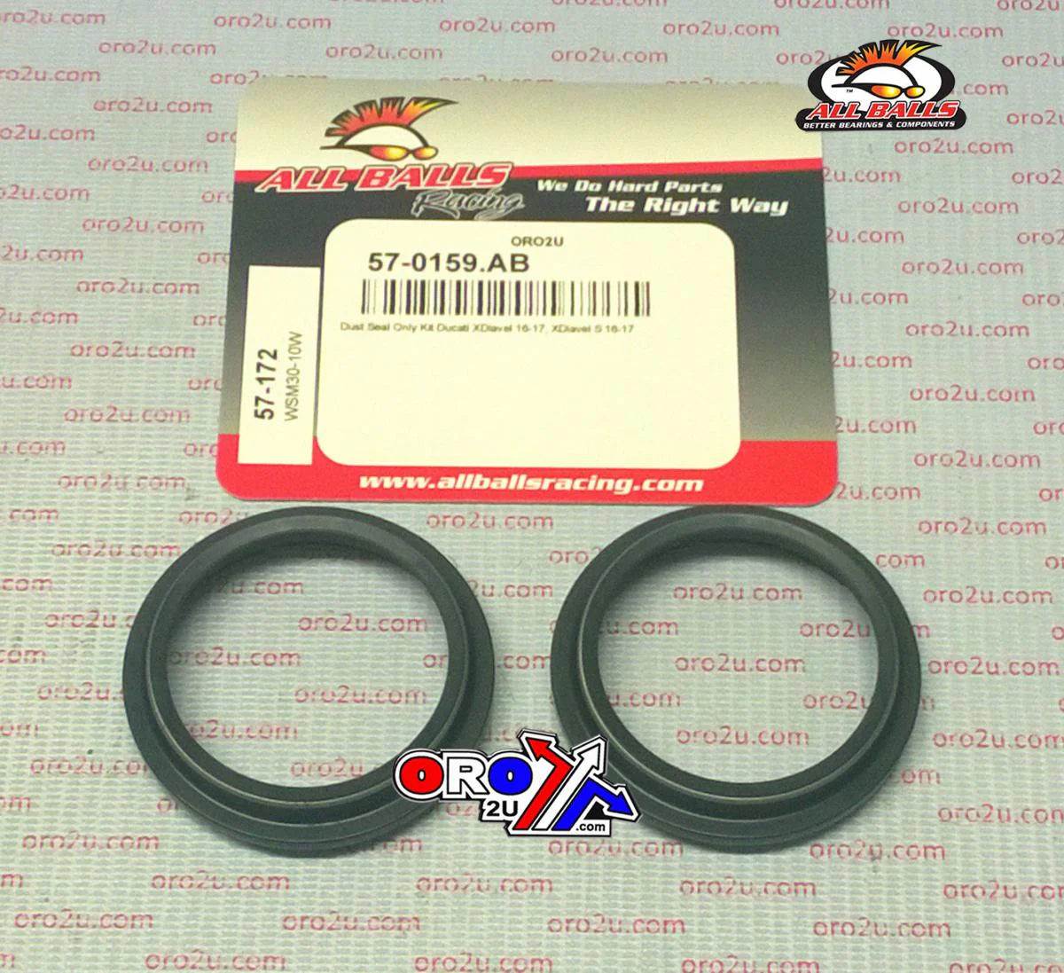 FORK DUST SEAL SET ALLBALLS, ALLBALLS 57-172 DUST SEAL KIT - Image 2