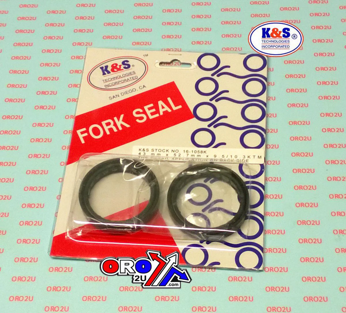 FORK OIL SEAL 43x52.7x9.5/10.3, WHITE POWER 43mm SET, K&S 16-1058K - Image 2