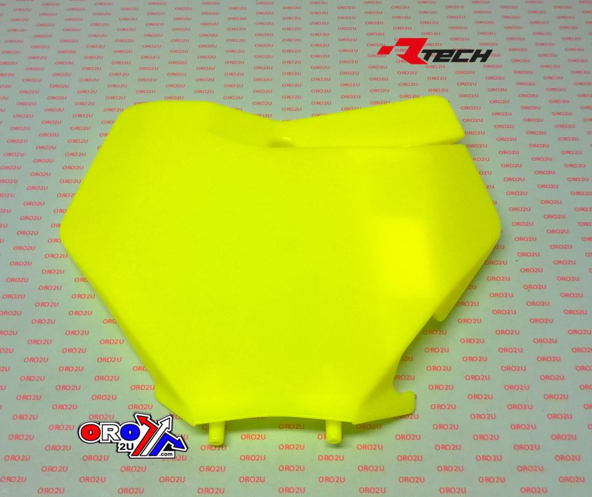 FRONT NUMBER PLATE 2019-22 KTM SX/SX-F, NEON YELLOW, RTECH R-TBKTMGF0019 - Image 2