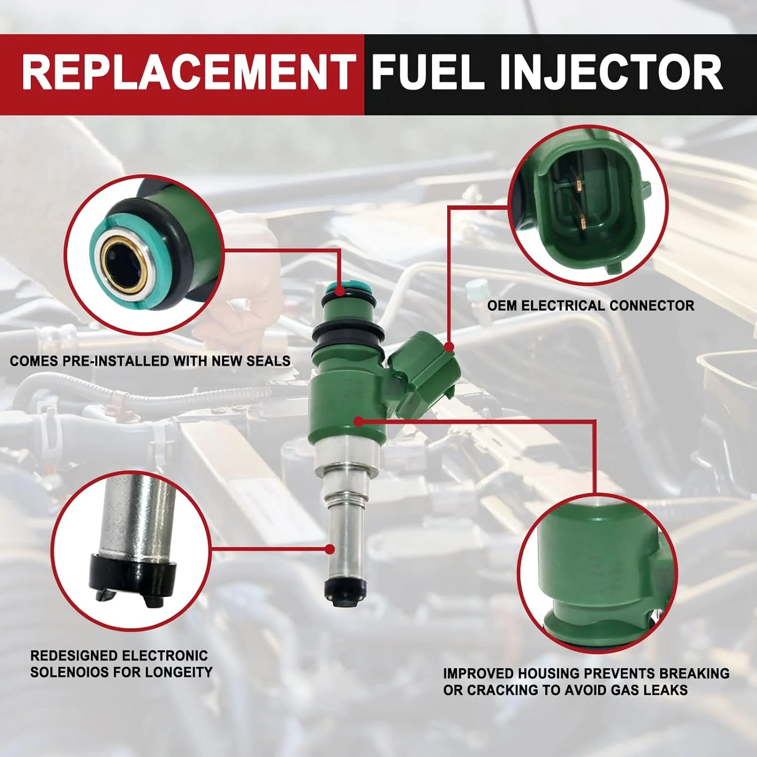 FUEL INJECTOR YAMAHA YFZ450 R, BRONCO AT-07900, 3B4-13761-00 3B4-13761-10-10, 3B4137610000, 3B4-137611010 - Image 2