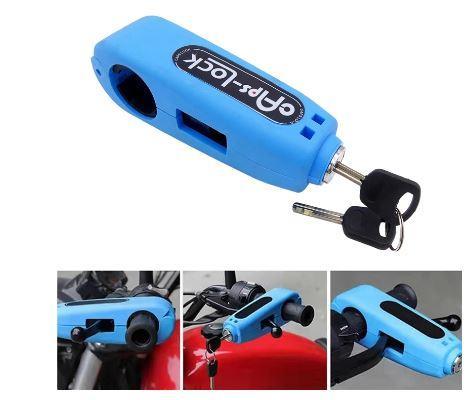 HANDLEBAR GRIP LEVER LOCK – BLUE – ANTI THEFT SAFETY DEVICE - Image 2