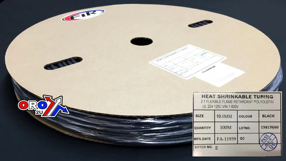 HEAT SHRINK TUBING 10mm x100MT, BLACK / ID : 10MM, SHRINK RATIO 2:1, UP-12680 - Image 2