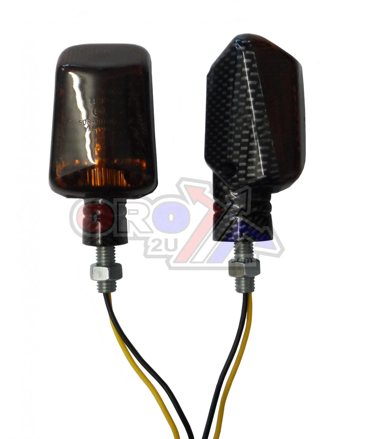 INDICATORS SMOKE LENS PAIR, RECTANGULAR CARBON LOOK CASE, 121405475 - Image 2