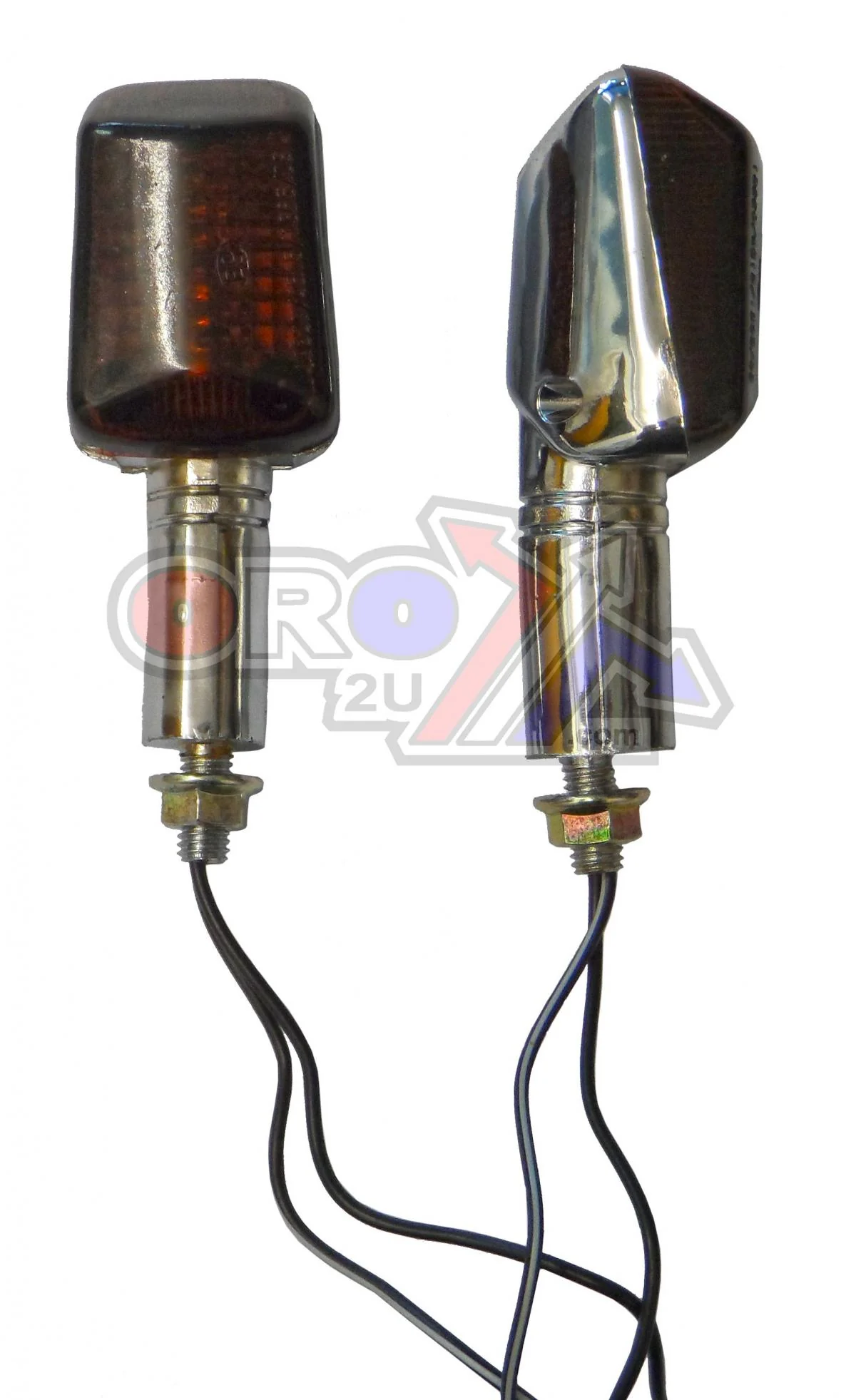 INDICATORS SMOKE LENS PAIR, RECTANGULAR CHROME LOOK CASE, 121405641 - Image 2