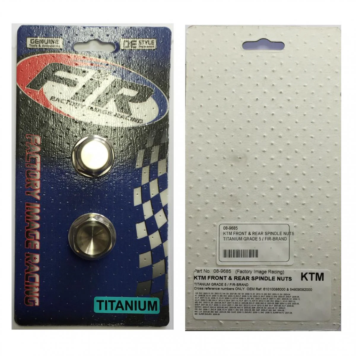 KTM FRONT & REAR SPINDLE NUTS, TITANIUM GRADE 5 / OEM 61010086000 & 54809082000 - Image 4