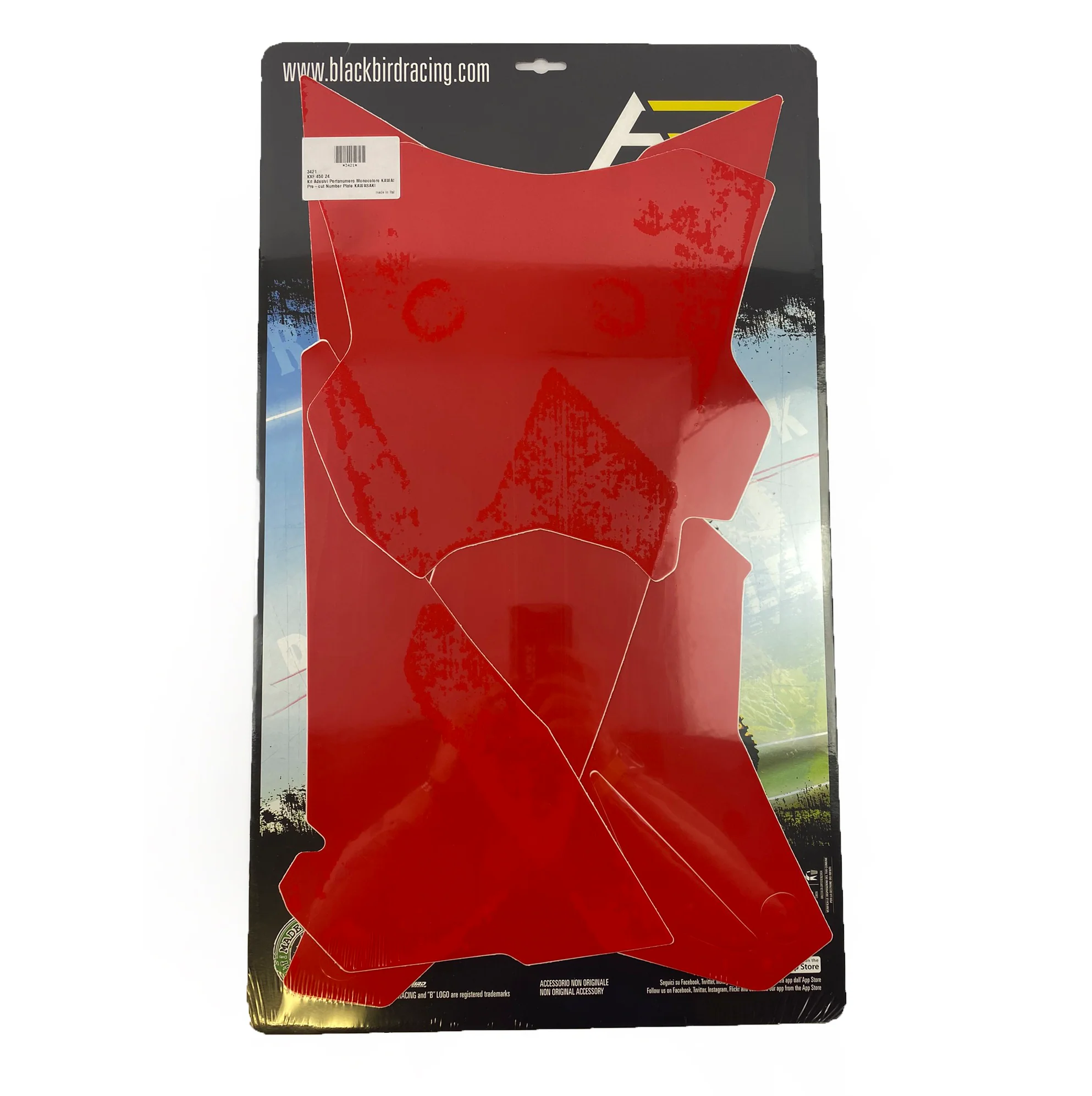 KXF 450 2024 KAWASAKI PRE CUT, BLACKBIRD 3421/60 RED NUMBER BOARD BACKGROUNDS - Image 2