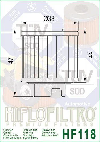 OIL FILTER HIFLO HF118, Honda 15412-HB6-003 - Image 4