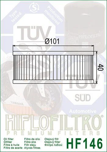 OIL FILTER HIFLO HF146 YAMAHA, 1J7-13441-10/1J7-13440-90, 1J7-13440-91, ROAD - Image 7