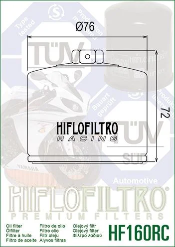 OIL FILTER HIFLO HF160RC BMW, BMW 11-42-7-719-357 - Image 3