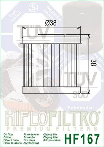 OIL FILTER HIFLO HF167 DAELIM, Daelim 15412-KN6-9612, ROAD - Image 3