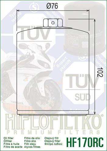 OIL FILTER HIFLO HF170BRC RACE, 63805-80A, 63805-80T, 63796-77, ROAD, 63806-83 - Image 4