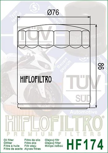 OIL FILTER HIFLO HF174C CHROME, Harley Davidson 63793-01K, ROAD - Image 3
