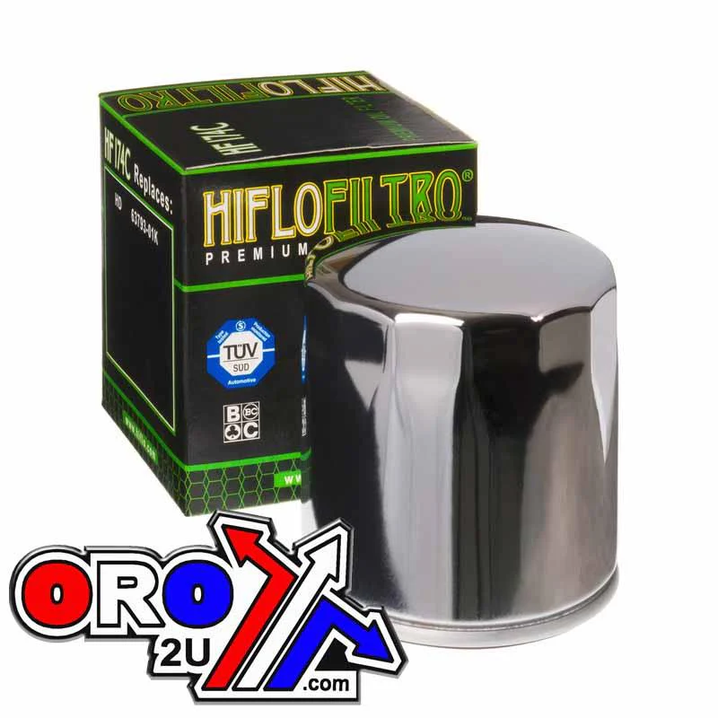OIL FILTER HIFLO HF174C CHROME, Harley Davidson 63793-01K, ROAD - Image 4