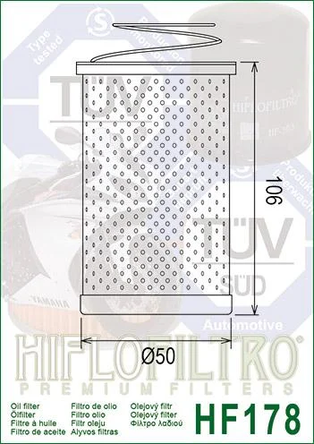 OIL FILTER HIFLO HF178, Harley 63835-87T, 63837-92T, Harley Davidson - Image 3