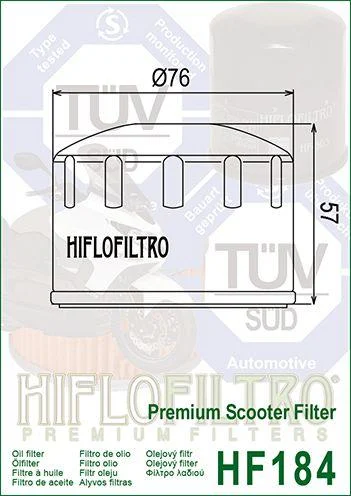 OIL FILTER HIFLO HF184 APRILIA, 830239/82658R/82883R, PIAGGIO, ROAD, 82960R - Image 5