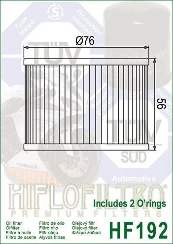 OIL FILTER HIFLO HF192, Triumph 121-00-31-T0-301 - Image 4