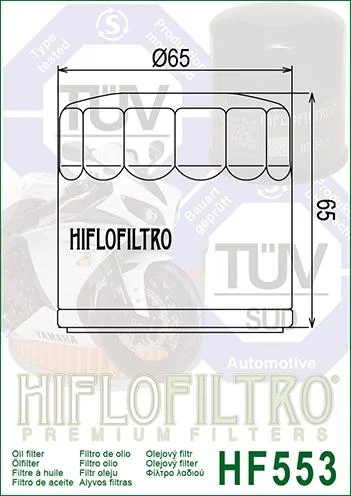 OIL FILTER HIFLO HF553 BENELLI, ROAD, 018.01.07.101.000 - Image 2