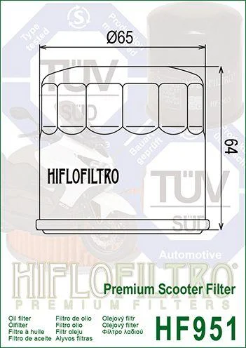 OIL FILTER HIFLO HF951, Honda 15410-MCJ-000 - Image 4