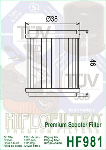 OIL FILTER HIFLO HF981, Yamaha 38B-E3440-00-00 - Image 4