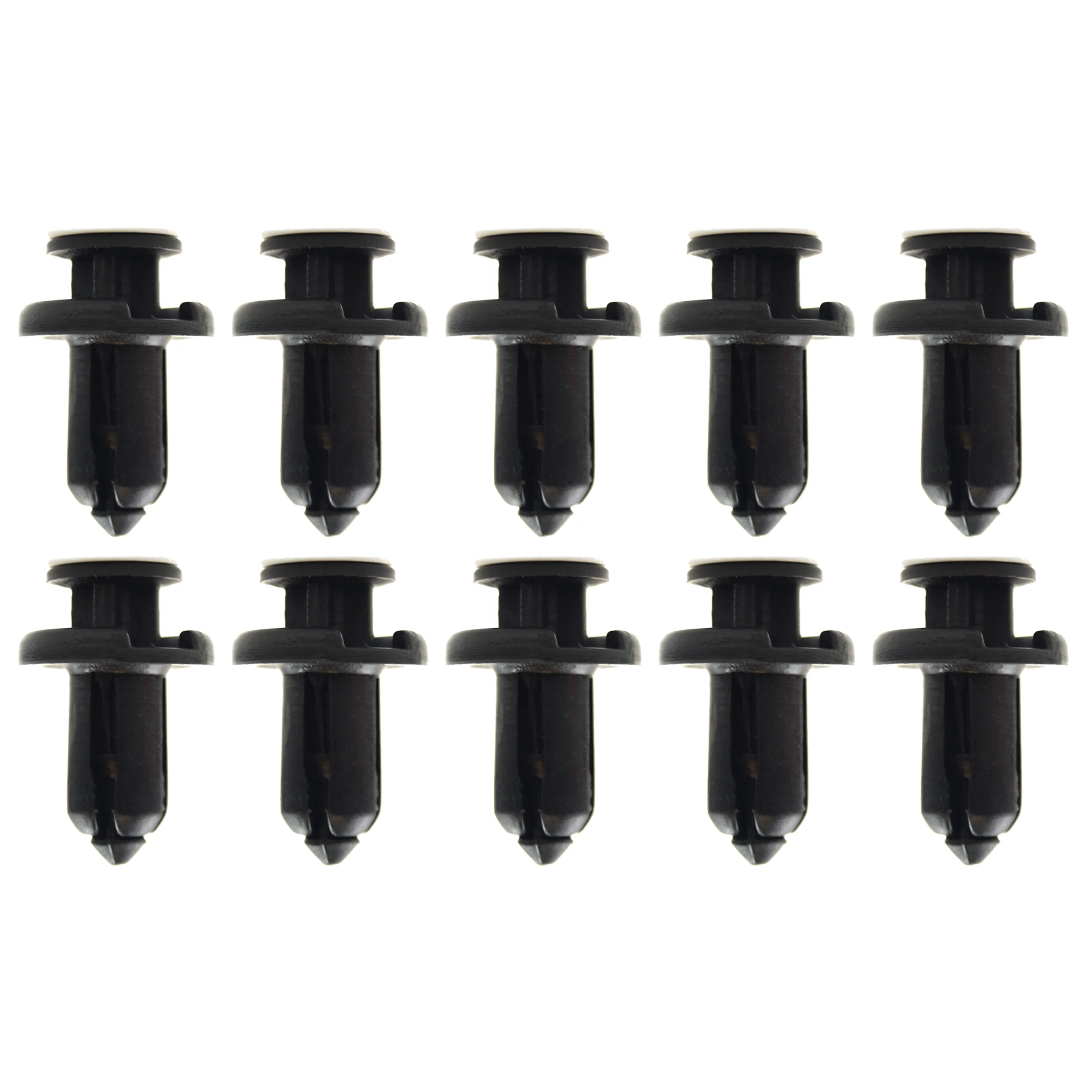 (PACK OF 10) M10 PLASTIC CENTER PUSH FENDER CLIPS RIVETS, 10mm x 20mm x 20mm