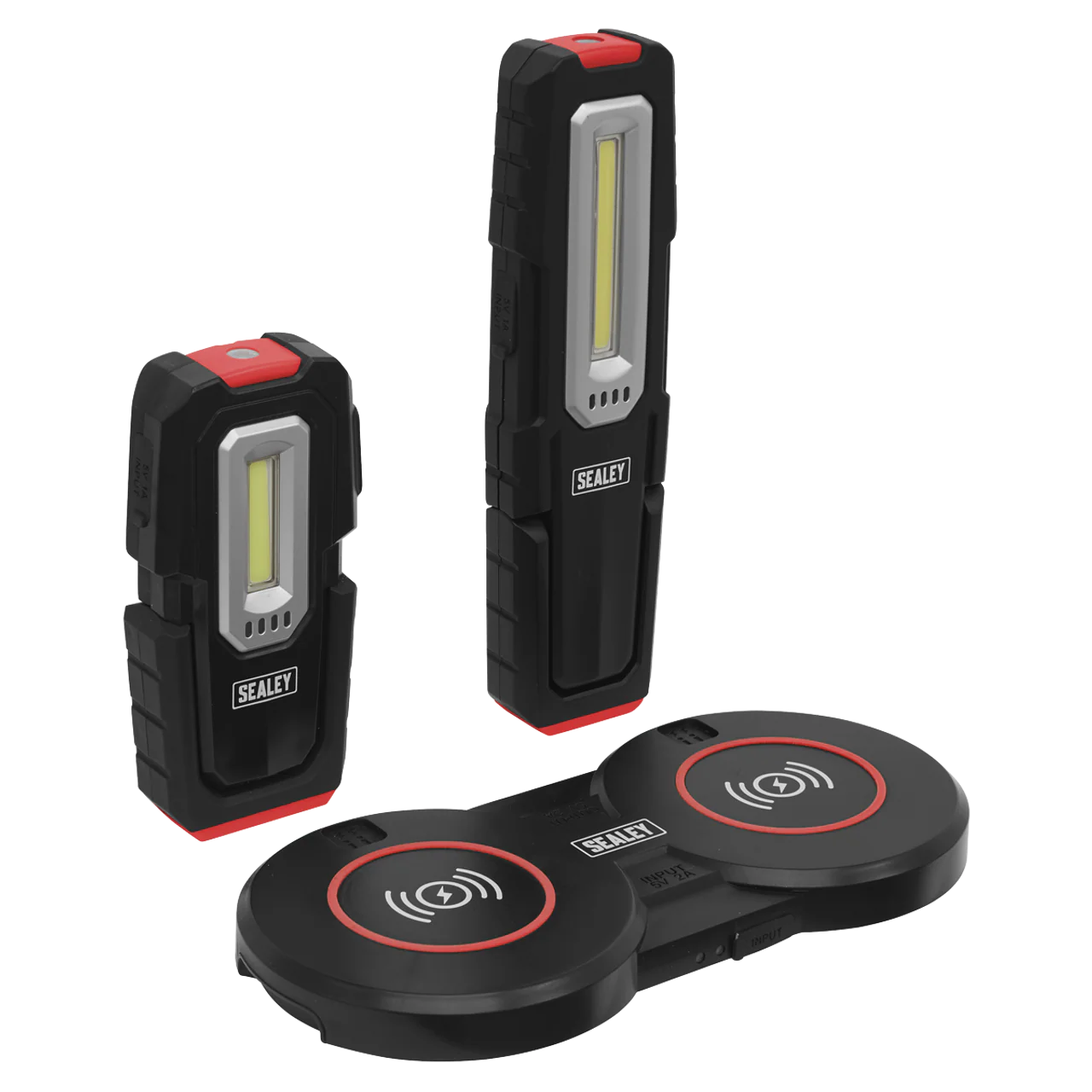 PAIR OF LED TORCHES, WIRELESS MAGNETIC CHARGING BASE 3W & 5W - Image 2