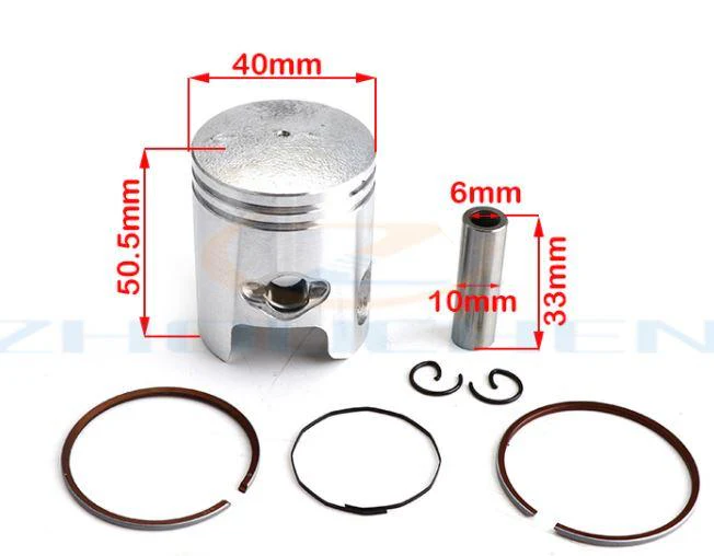 PISTON KIT 01-10 YAMAHA JOG MINARELLI POLARIS SCRAMBLER PREDATOR 50 40MM 33X10MM - Image 3