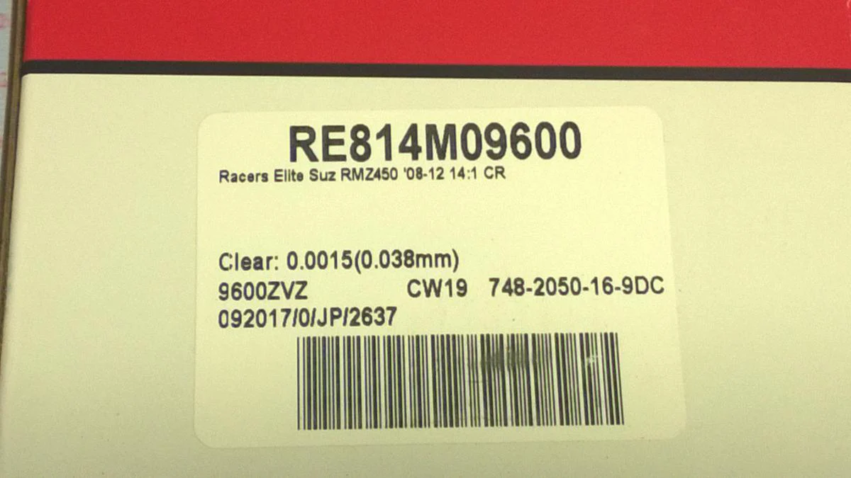 PISTON KIT 08-12 RMZ450 14.0, WISECO RE814M09600 96.00mm, RACERS ELITE Asymmetric Skirt - Image 2